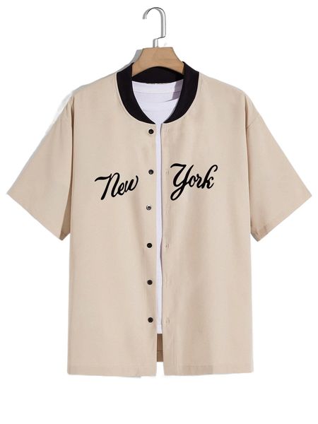 extended sizes men letter graphic button up shirt without tee p4wn#, White;black
extended sizes men letter graphic button up shirt without tee p4wn#, White;black