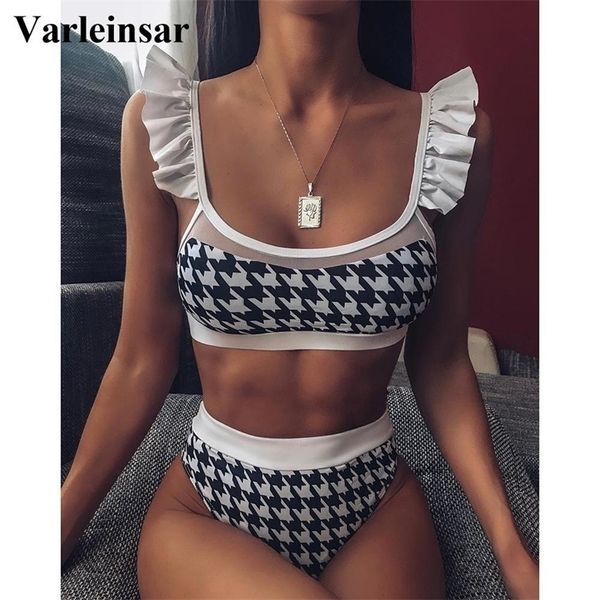 plaid ruffled female swimsuit high waist bikini women swimwear twopiece bikini set bather bathing suit swim lady v1714 y200319, White;black
plaid ruffled female swimsuit high waist bikini women swimwear twopiece bikini set bather bathing suit swim lady v1714 y200319, White;black