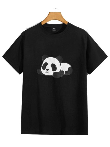 men panda print tee 34lb#, White;black