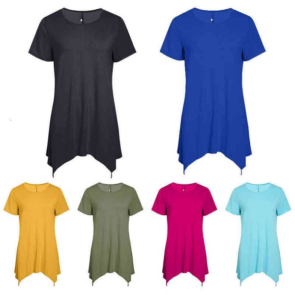women's t-shirt large women's summer medium long short sleeved t-shirt loose round neck solid bottomed shirt kcqw, White
women's t-shirt large women's summer medium long short sleeved t-shirt loose round neck solid bottomed shirt kcqw, White