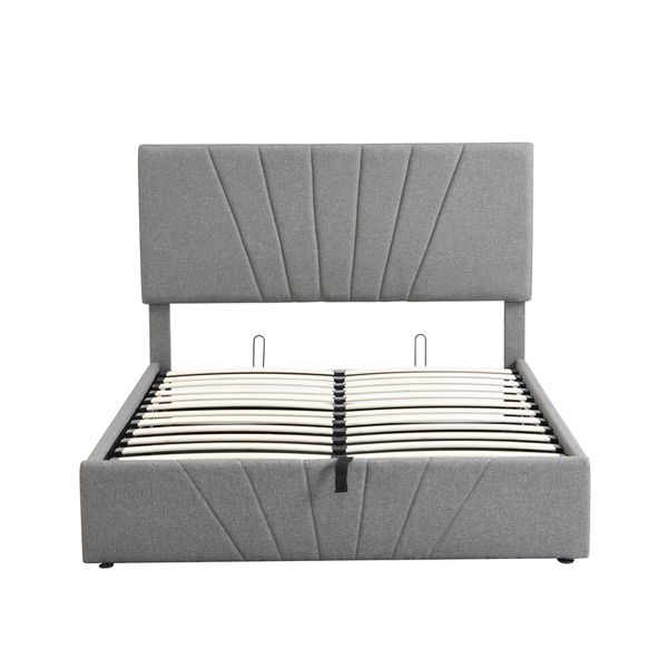 2022 bedroom furniture full size upholstered platform bed with a hydraulic storage system - grey
2022 bedroom furniture full size upholstered platform bed with a hydraulic storage system - grey