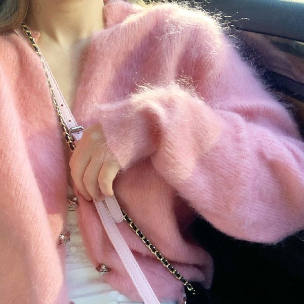 women's sweaters designer pink mohair cardigan soft waxy wool coat women's 2021 new autumn and winter loose foreign style sweater, White;black
women's sweaters designer pink mohair cardigan soft waxy wool coat women's 2021 new autumn and winter loose foreign style sweater, White;black