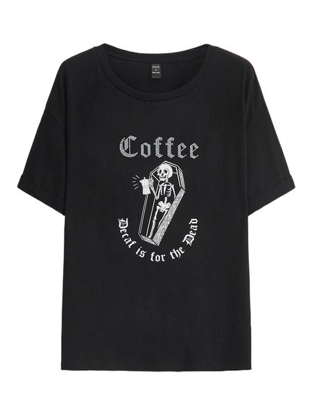 x mocosa skeleton & letter graphic rhinestones detail drop shoulder tee l296#, White
x mocosa skeleton & letter graphic rhinestones detail drop shoulder tee l296#, White