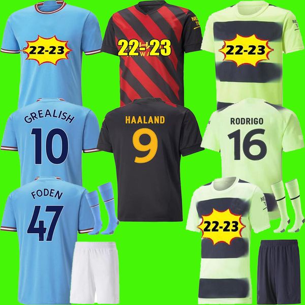 22 23 haaland soccer jerseys grealish sterling mans cities mahrez fans version de bruyne foden j.alvarez 2022 2023 football shirt kids kit, Black;yellow
22 23 haaland soccer jerseys grealish sterling mans cities mahrez fans version de bruyne foden j.alvarez 2022 2023 football shirt kids kit, Black;yellow
