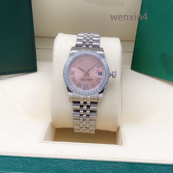 classic women's watch stainless steel precision automatic stainless steel strap waterproof 31mm roman bezel small diamond, Slivery;brown
classic women's watch stainless steel precision automatic stainless steel strap waterproof 31mm roman bezel small diamond, Slivery;brown