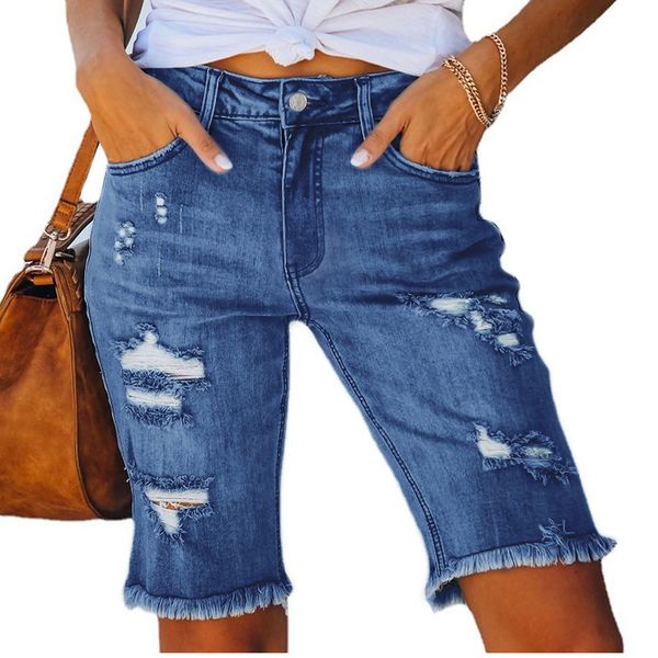 women jeans summer frayed ripped bermuda shorts distressed denim pants jeans short, Blue
women jeans summer frayed ripped bermuda shorts distressed denim pants jeans short, Blue