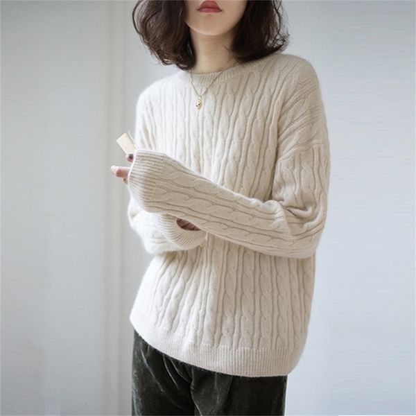 cashmere sweater female head round neck short loose thickening twist solid color knitted sweaters women autumn winter pullover 201224, White;black
cashmere sweater female head round neck short loose thickening twist solid color knitted sweaters women autumn winter pullover 201224, White;black