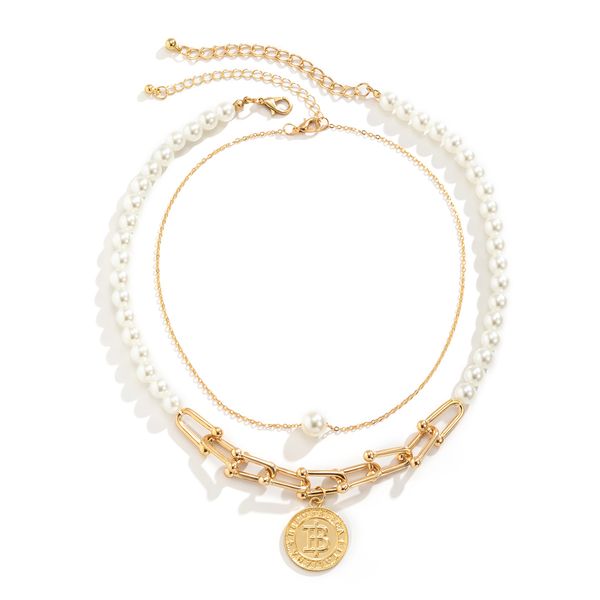 pendant necklaces pearl beads chain with coin necklace for women trendy layered link chains on neck fashion jewelry, Silver
pendant necklaces pearl beads chain with coin necklace for women trendy layered link chains on neck fashion jewelry, Silver