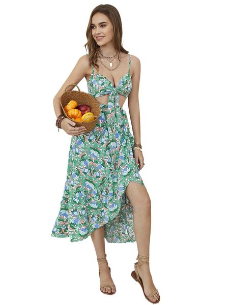 rusttydustty floral print tie front crop cami & wrap hem skirt f9ti#, White
rusttydustty floral print tie front crop cami & wrap hem skirt f9ti#, White