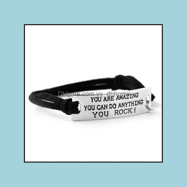 id identification bracelets jewelry jln personalized engraving lettering you are amazing long bar suede leather alloy bracelet drop deliver, Black
id identification bracelets jewelry jln personalized engraving lettering you are amazing long bar suede leather alloy bracelet drop deliver, Black