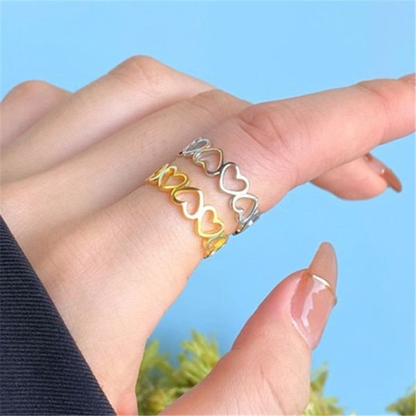 with gift box sweet real 925 sterling silver ring hollow out heart shape openings adjustable 18k gold rings for women party travel holiday v, Golden;silver
with gift box sweet real 925 sterling silver ring hollow out heart shape openings adjustable 18k gold rings for women party travel holiday v, Golden;silver