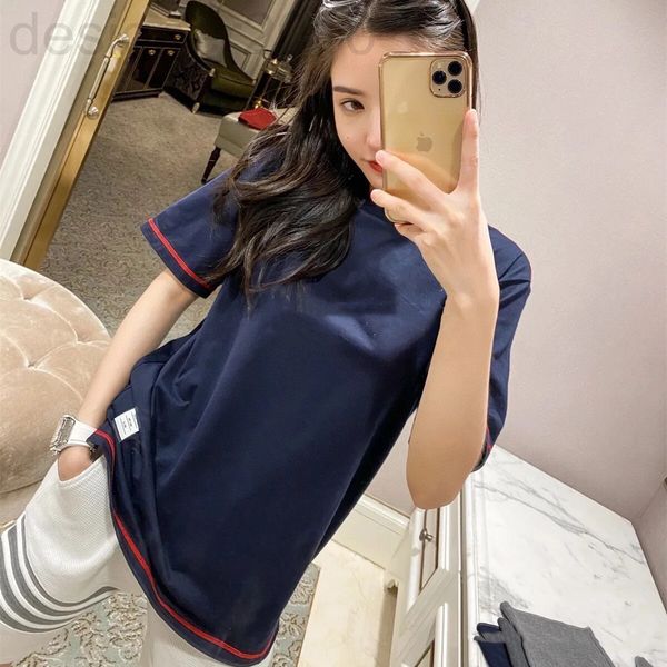 women's t-shirt designer tom 2022 spring and summer new couple's color routing round neck tb short sleeve t-shirt men's women, White
women's t-shirt designer tom 2022 spring and summer new couple's color routing round neck tb short sleeve t-shirt men's women, White