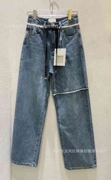 women's jean xiaoxiang pearl belt jeans women's autumn and winter straight tube wide leg pants foreign style nanyou quality, Blue
women's jean xiaoxiang pearl belt jeans women's autumn and winter straight tube wide leg pants foreign style nanyou quality, Blue