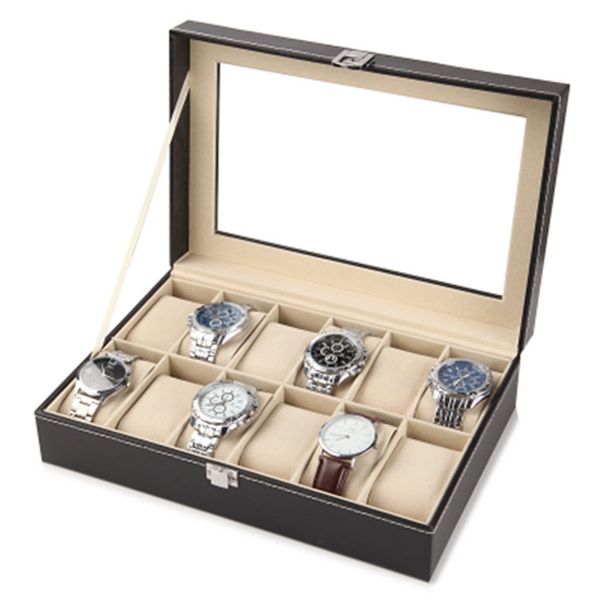 pu leather watch box black men s storage case with window jewelry women gift fashion display 220617, Black;blue
pu leather watch box black men s storage case with window jewelry women gift fashion display 220617, Black;blue