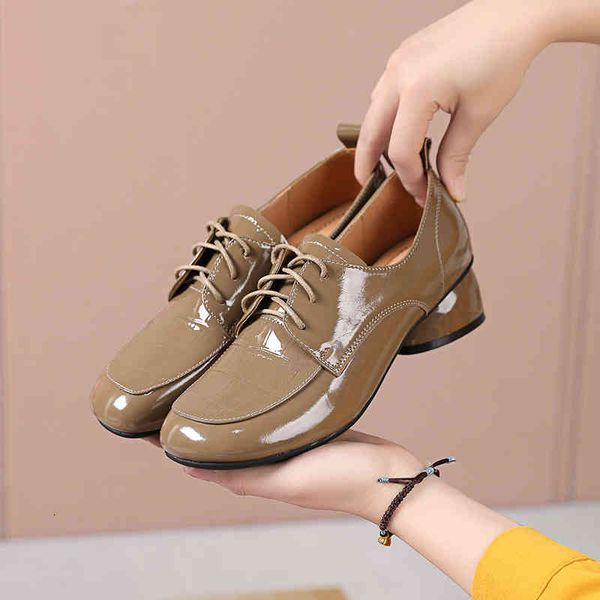 dress shoes thick heel single shoes women's spring british patent leather lace up middle deep mouth small wh80, Black
dress shoes thick heel single shoes women's spring british patent leather lace up middle deep mouth small wh80, Black