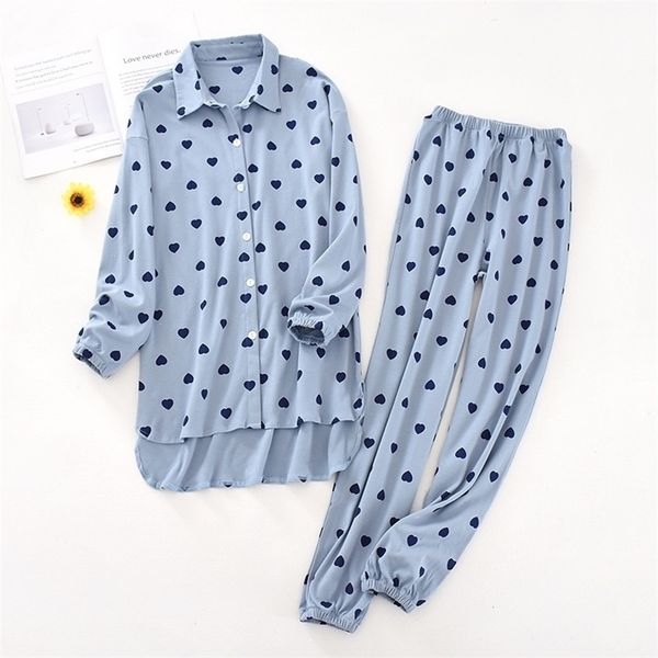 love printing pajamas suit women's summer pure cotton knitted thin section long sleeve trousers twopiece summer pijama women t200429, Black;red
love printing pajamas suit women's summer pure cotton knitted thin section long sleeve trousers twopiece summer pijama women t200429, Black;red