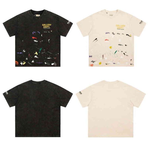 designer gallerydept shirt high version american fashion brand used washing water hand-painted graffiti printed men's and women's, White;black
designer gallerydept shirt high version american fashion brand used washing water hand-painted graffiti printed men's and women's, White;black
