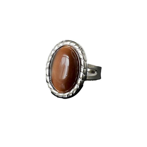 european and american wind oval inlays glossy brown stone ring metal silver fashion female joker in rings
european and american wind oval inlays glossy brown stone ring metal silver fashion female joker in rings