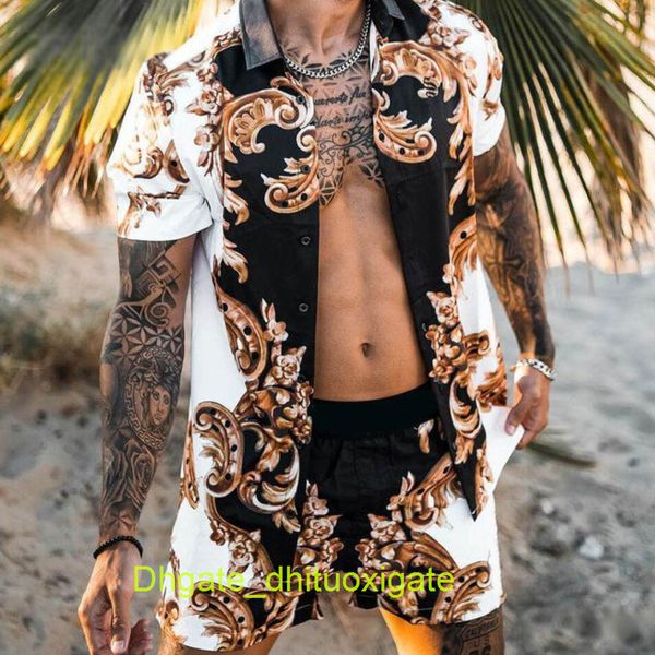 fashion casual men's shirts luxury men tracksuits hawaiian sets printing short sleeve button shirt summer beach shorts tees streetwear, White;black
fashion casual men's shirts luxury men tracksuits hawaiian sets printing short sleeve button shirt summer beach shorts tees streetwear, White;black