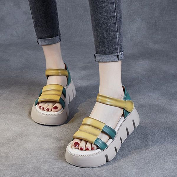 summer sandals women's vintage leather matching color sponge cake thick bottom hollow out shame shopping leisure, Black
summer sandals women's vintage leather matching color sponge cake thick bottom hollow out shame shopping leisure, Black