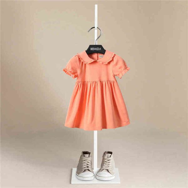 girls clothes new summer princess dresses short sleeve kids dress plaid party girls dresses children clothing 1-5y g220506, Red;yellow