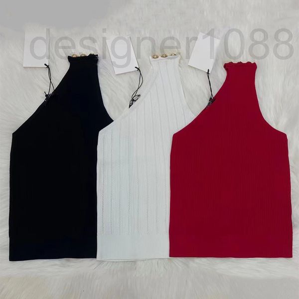 women's knits & tees designer 2022 summer thin single row gold button shoulder line three-dimensional diagonal collar three-color optio, White
women's knits & tees designer 2022 summer thin single row gold button shoulder line three-dimensional diagonal collar three-color optio, White
