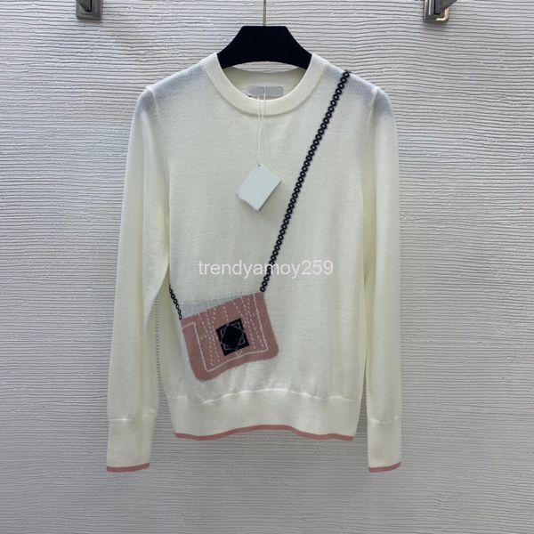 women's knits & tees early winter 100% wool t-shirt messenger bag pattern decorative round neck pullover long sleeved sweater top, White
women's knits & tees early winter 100% wool t-shirt messenger bag pattern decorative round neck pullover long sleeved sweater top, White