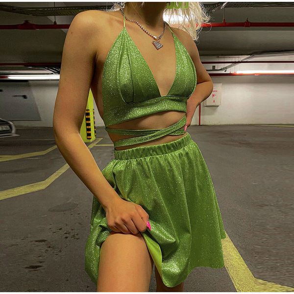 women's tracksuits summer suspenders sequins mini skirt suit 2 pieces set women wrap chest and a-line skirts female lady sets, Gray
women's tracksuits summer suspenders sequins mini skirt suit 2 pieces set women wrap chest and a-line skirts female lady sets, Gray