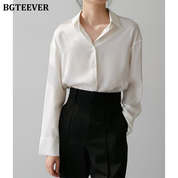 new spring loose women solid shirts elegant fashion turn-down collar long sleeve single-breasted female blouses, White
new spring loose women solid shirts elegant fashion turn-down collar long sleeve single-breasted female blouses, White