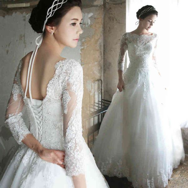 ball gown wedding dresses a-line bridal long sleeve lace bridal shoulder to wedding dress spring, White
ball gown wedding dresses a-line bridal long sleeve lace bridal shoulder to wedding dress spring, White