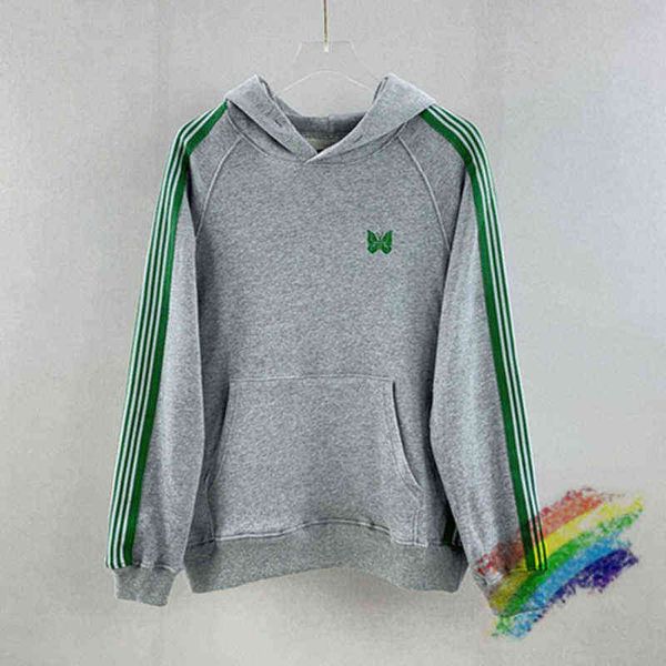 gray needles hoodie men women version needles awge hoodie green stripe embroidery butterfly hooded sweatshirts t220802, Black
gray needles hoodie men women version needles awge hoodie green stripe embroidery butterfly hooded sweatshirts t220802, Black