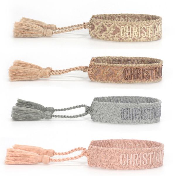 brand classic fashion bangles jewelry men women handmade cotton signture embroidery luxury bracelets designer woven bangle fabrics bracelet, Black 
brand classic fashion bangles jewelry men women handmade cotton signture embroidery luxury bracelets designer woven bangle fabrics bracelet, Black