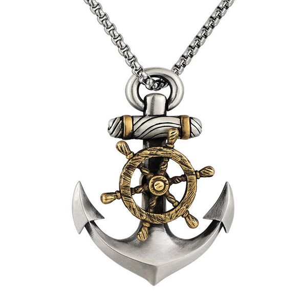 fashion antique style brushed anchor & rotatable rudder pendant necklace by 925 silver for men
fashion antique style brushed anchor & rotatable rudder pendant necklace by 925 silver for men