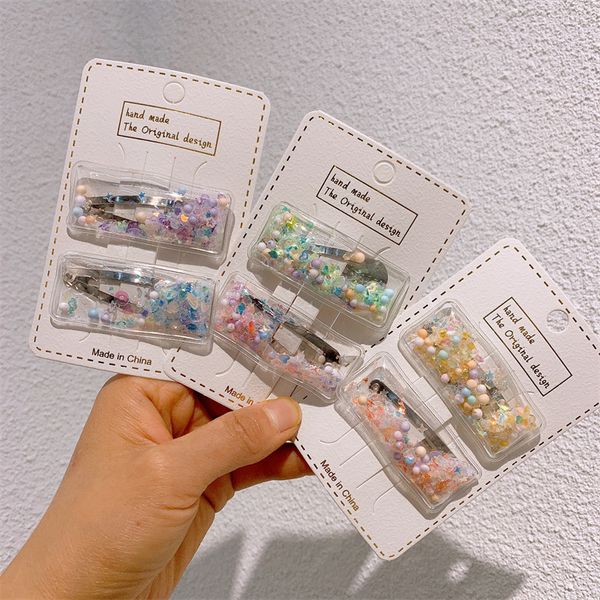 2 pcs new korean children's cute colorful quicksand transparent hairpin fashion sweet girl princess hairpins hair accessories, Slivery;white
2 pcs new korean children's cute colorful quicksand transparent hairpin fashion sweet girl princess hairpins hair accessories, Slivery;white