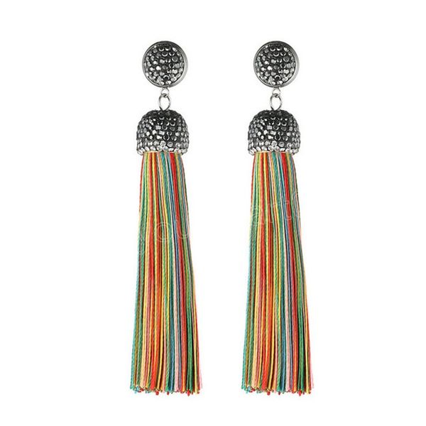 handmade long tassel earrings for women black red pink white blue silk fringe bohemian crystal dangle wedding earrings jewelry, Silver
handmade long tassel earrings for women black red pink white blue silk fringe bohemian crystal dangle wedding earrings jewelry, Silver