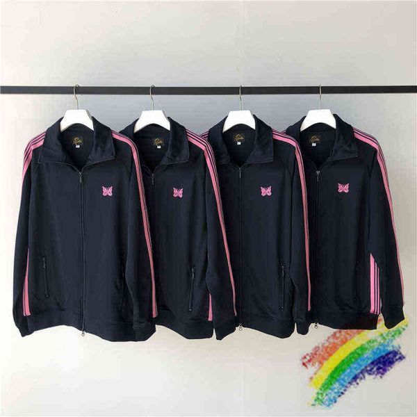 needles pink stripe awge jackets men women black needle jacket butterfly embroidery awge jackets t220721, Gray
needles pink stripe awge jackets men women black needle jacket butterfly embroidery awge jackets t220721, Gray