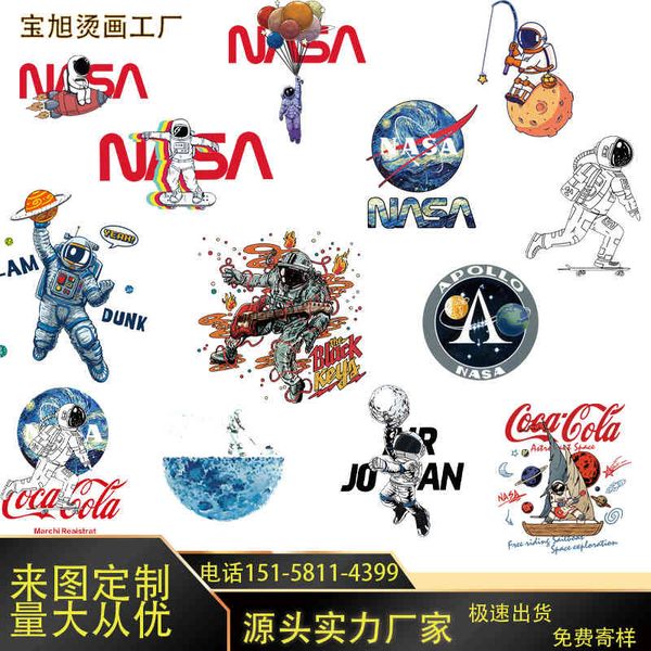 bao xu stamping trend astronaut nasat t-shirt short sleeve sweater paste thermal transfer offset, White;black
bao xu stamping trend astronaut nasat t-shirt short sleeve sweater paste thermal transfer offset, White;black