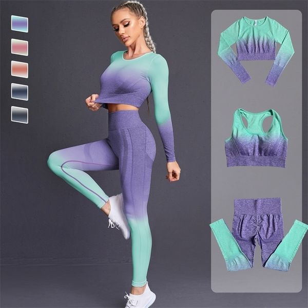 2/3pcs seamless women yoga set workout sportswear gym clothing fitness long sleeve crop high waist leggings sports suits 220428, Gray
2/3pcs seamless women yoga set workout sportswear gym clothing fitness long sleeve crop high waist leggings sports suits 220428, Gray