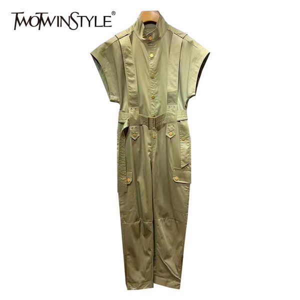 casual jumpsuit for women stand collar short sleeve high waist sashes slim full length pants womens jumpsuits 210423, Black;white
casual jumpsuit for women stand collar short sleeve high waist sashes slim full length pants womens jumpsuits 210423, Black;white