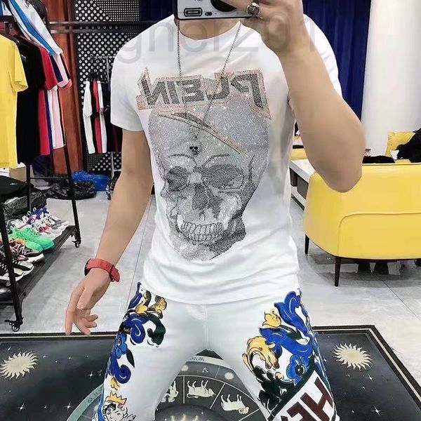 men's t-shirts designer trendy skull short sleeve t-shirt men's summer fashion drill half pure cotton clothes hohd, White;black
men's t-shirts designer trendy skull short sleeve t-shirt men's summer fashion drill half pure cotton clothes hohd, White;black