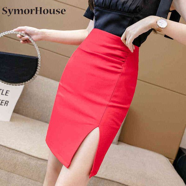 women's skirt summer 2022 fashion high waist formal work office black red slit pencil skirt female autumn y220426
women's skirt summer 2022 fashion high waist formal work office black red slit pencil skirt female autumn y220426