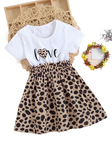 toddler girls letter graphic paperbag waist dress u3ly#, Black;white 
toddler girls letter graphic paperbag waist dress u3ly#, Black;white