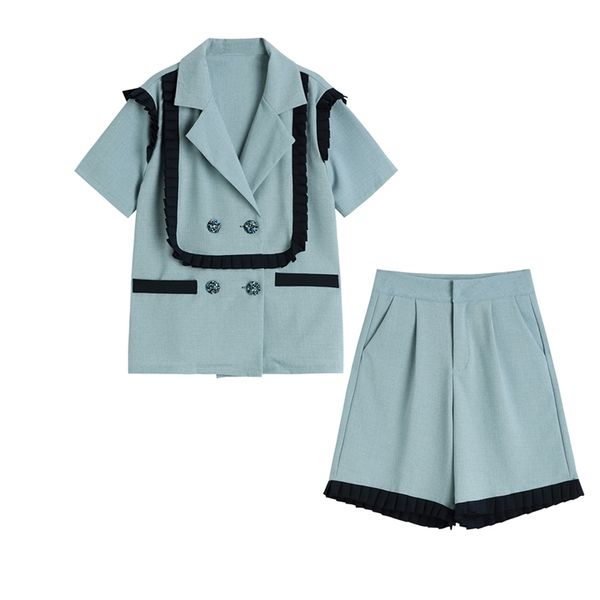 two piece set women summer loose double breasted short sleeve blazer high waist shorts pants england style shorts suits outfits 220514, White
two piece set women summer loose double breasted short sleeve blazer high waist shorts pants england style shorts suits outfits 220514, White