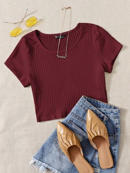 solid rib-knit 4242#, White