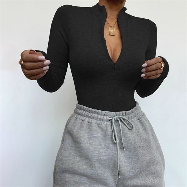 solid bodysuit women winter casual mock neck zipper long sleeve body female stretch bodies for women outfits 210306, Black;white
solid bodysuit women winter casual mock neck zipper long sleeve body female stretch bodies for women outfits 210306, Black;white