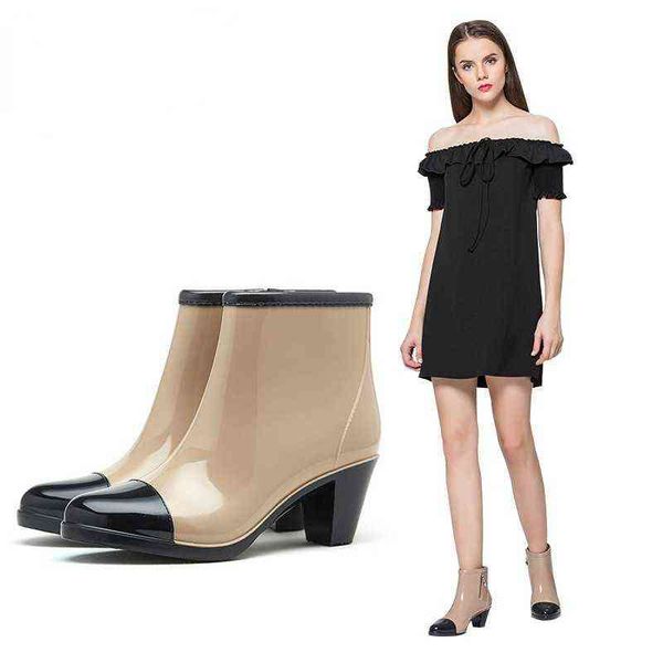 boots women's high-end waterproof rain anti-slip high-heel fashion short tube zipper stitching lightweight overclean 220719, Black
boots women's high-end waterproof rain anti-slip high-heel fashion short tube zipper stitching lightweight overclean 220719, Black