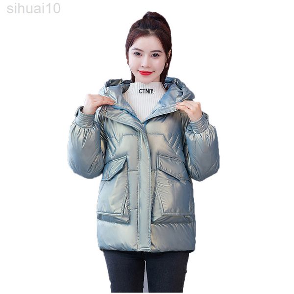 hooded down cotton coat parkas women new winter thick warm jacket white pink black loose glossy cotton coat l220730
hooded down cotton coat parkas women new winter thick warm jacket white pink black loose glossy cotton coat l220730