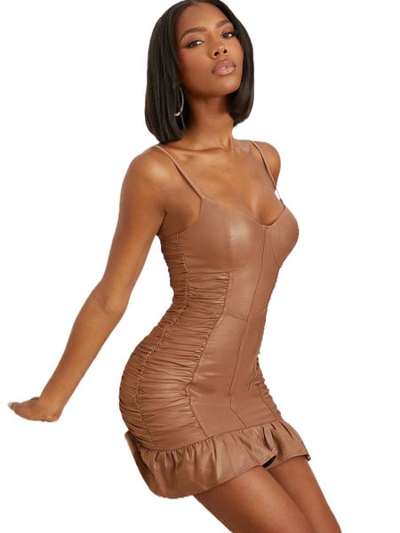 ruffle hem ruched cami dress b4lg#, Black;gray
ruffle hem ruched cami dress b4lg#, Black;gray