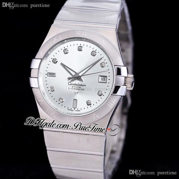 38mm classic a8500 automatic mens watch silver dial diamonds markers stainless steel bracelet watches 123.10.38.21.51.001 puretime g39b2, Slivery;brown
38mm classic a8500 automatic mens watch silver dial diamonds markers stainless steel bracelet watches 123.10.38.21.51.001 puretime g39b2, Slivery;brown
