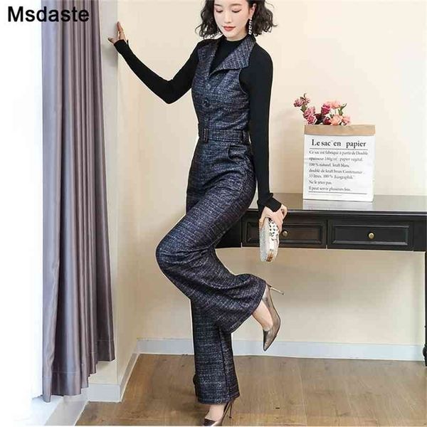 women jumpsuits woolen winter jumpsuits wide leg pants lady rompers turndown neck plaid belted loose woman overalls 210326, Black;white
women jumpsuits woolen winter jumpsuits wide leg pants lady rompers turndown neck plaid belted loose woman overalls 210326, Black;white